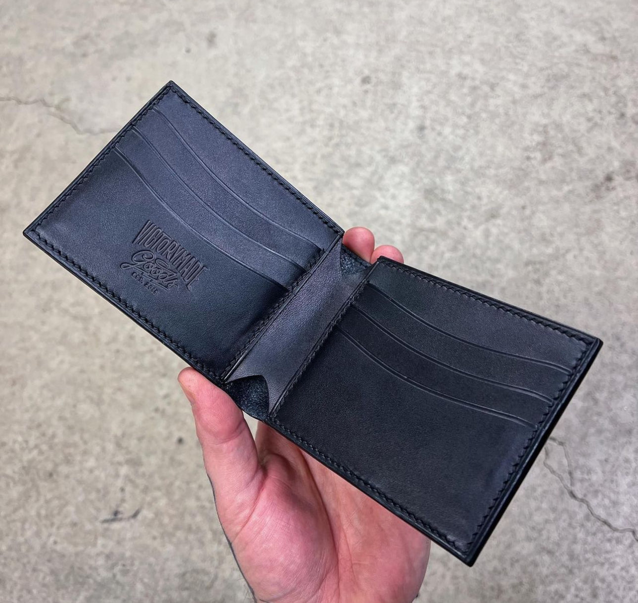 Billfold Wallet - Hand Stamped + Airbrushed