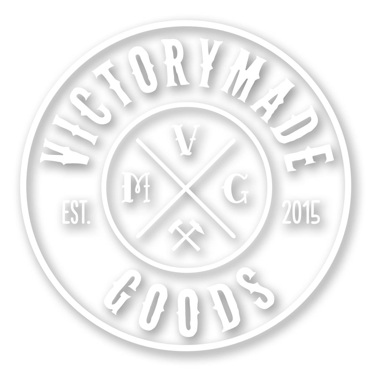 Victorymade Badge Die Cut Sticker White - Victorymade Goods