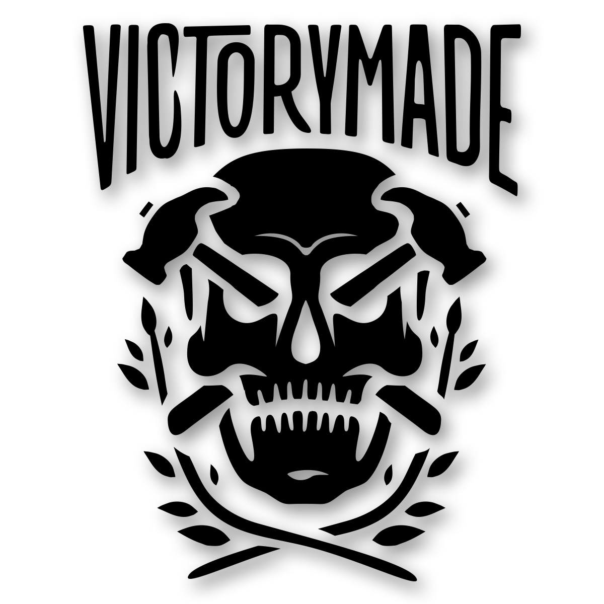 Victorymade Skull Hammer Die Cut Sticker Black
