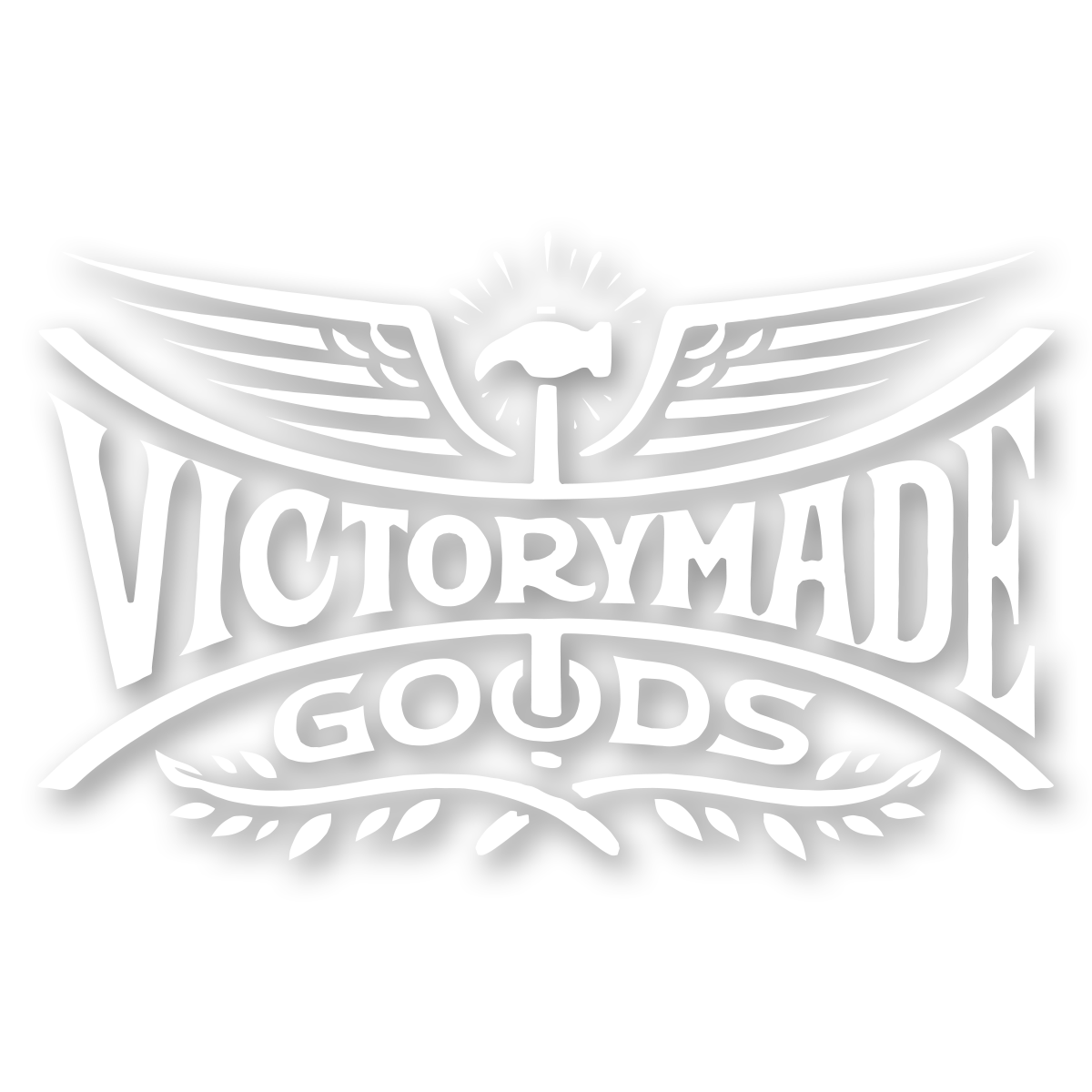 Victorymade Winged Die Cut Sticker White - Victorymade Goods