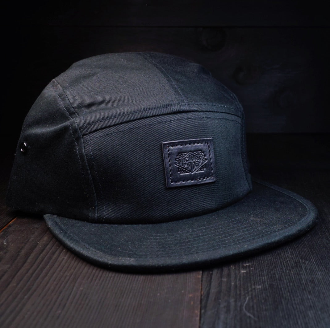Vmg Leather Patched 5 Panel - Black - Victorymade Goods
